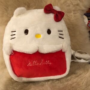 HELLO KITTY ❤️ White Furry Backpack -nwot